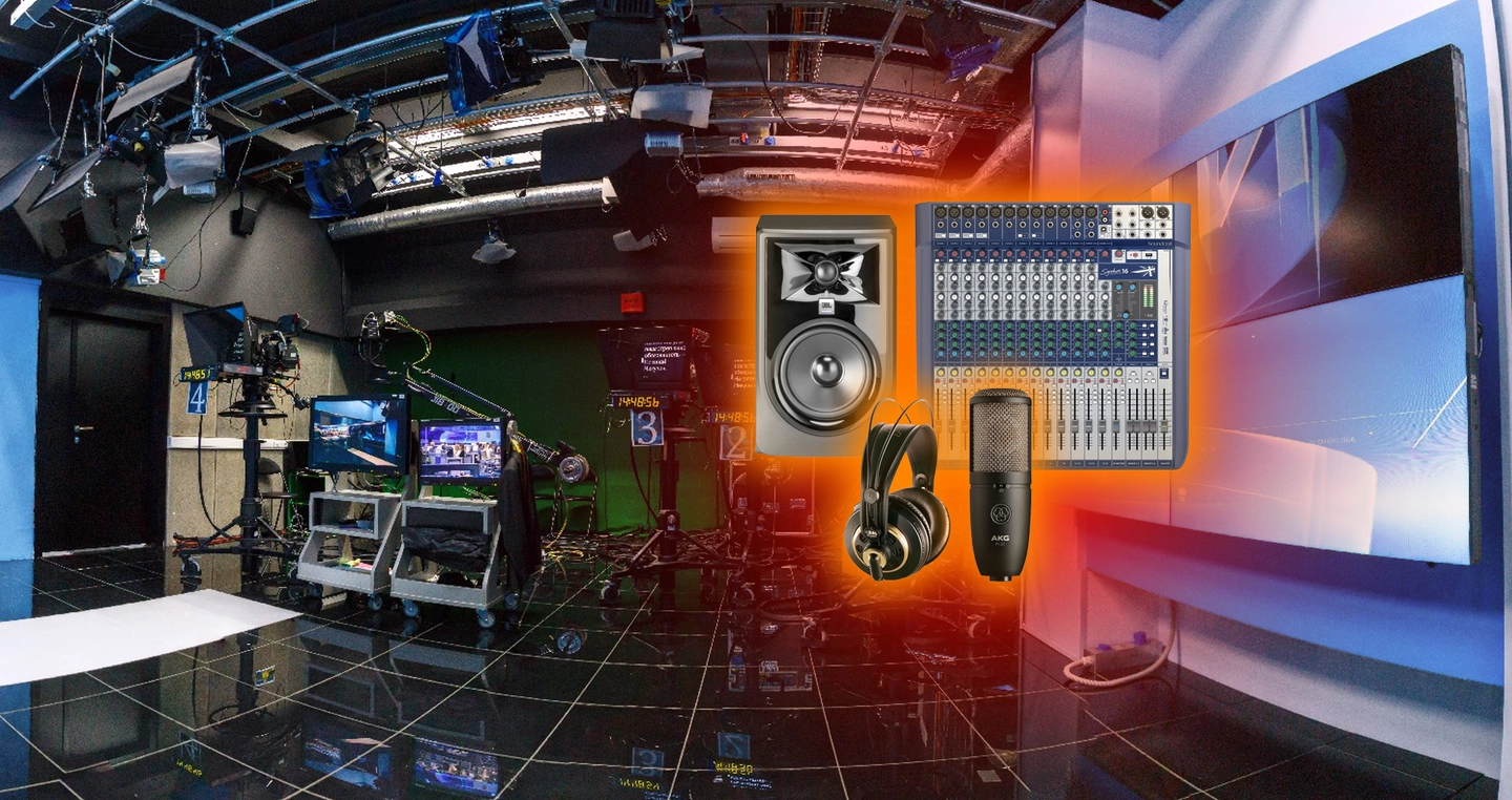 Комплект звукового оборудования для телевидения и радиостанций