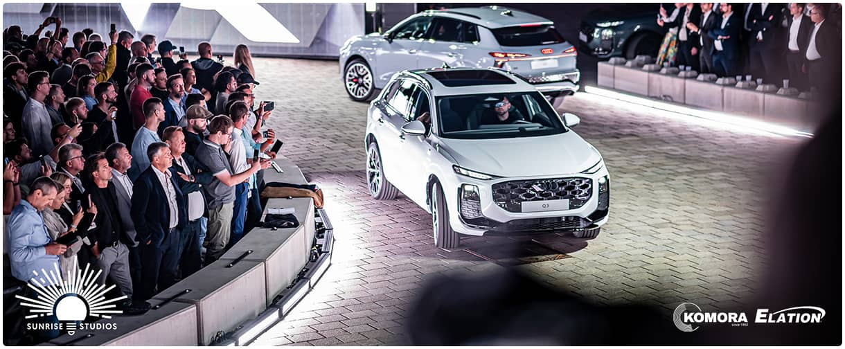 Elation lighting fixtures for Audi Q3 Showcase.