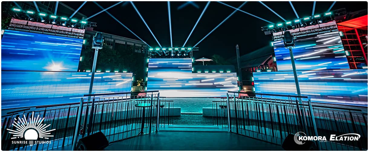 Elation lighting fixtures for Audi Q3 Showcase.